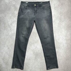 Mugsy Jeans Mens Black Faded Mags Straight Stretch Denim FLX4NKG 38x32